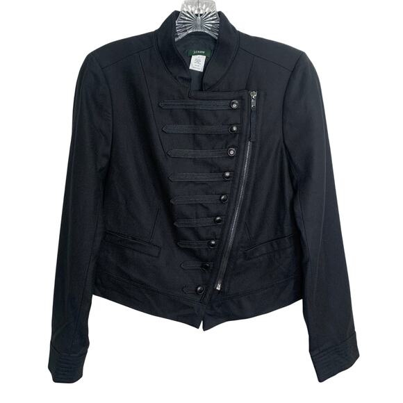 J. Crew Womens Sz 4 Jacket Black Moto Military Band Parade Preppy Circus - Picture 1 of 9